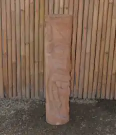 Product image 2 of the product “Tiki Statue Polynesia style. From coconut palm 100cm. Approx. 25-27cm dia. Model 3 Haka - Tongue outstretched ”